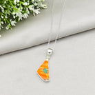 Hepburn and Hughes Crocus Clarice Cliff Art Deco Necklace | Upcycled Sterling Silver Heritage Jewellery