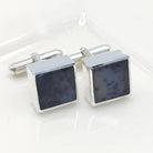 Hepburn and Hughes Dendritic Opal Cufflinks | October Birthstone | Sterling Silver