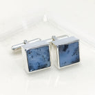 Hepburn and Hughes Dendritic Opal Cufflinks | October Birthstone | Sterling Silver