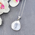 Hepburn and Hughes Dendritic Opal Pendant | 30mm Teardrop | October Birthday | Sterling Silver