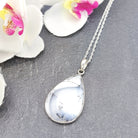 Hepburn and Hughes Dendritic Opal Pendant | 30mm Teardrop | October Birthday | Sterling Silver