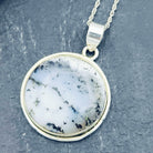 Hepburn and Hughes Dendritic Opal Pendant | 33mm Circle | October Birthstone | Sterling Silver