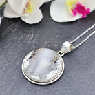 Hepburn and Hughes Dendritic Opal Pendant | 36mm Circle | Gemstone gift | Sterling Silver