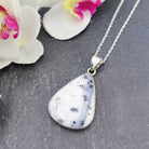 Hepburn and Hughes Dendritic Opal Pendant | 40mm Teardrop | October Birthday | Sterling Silver