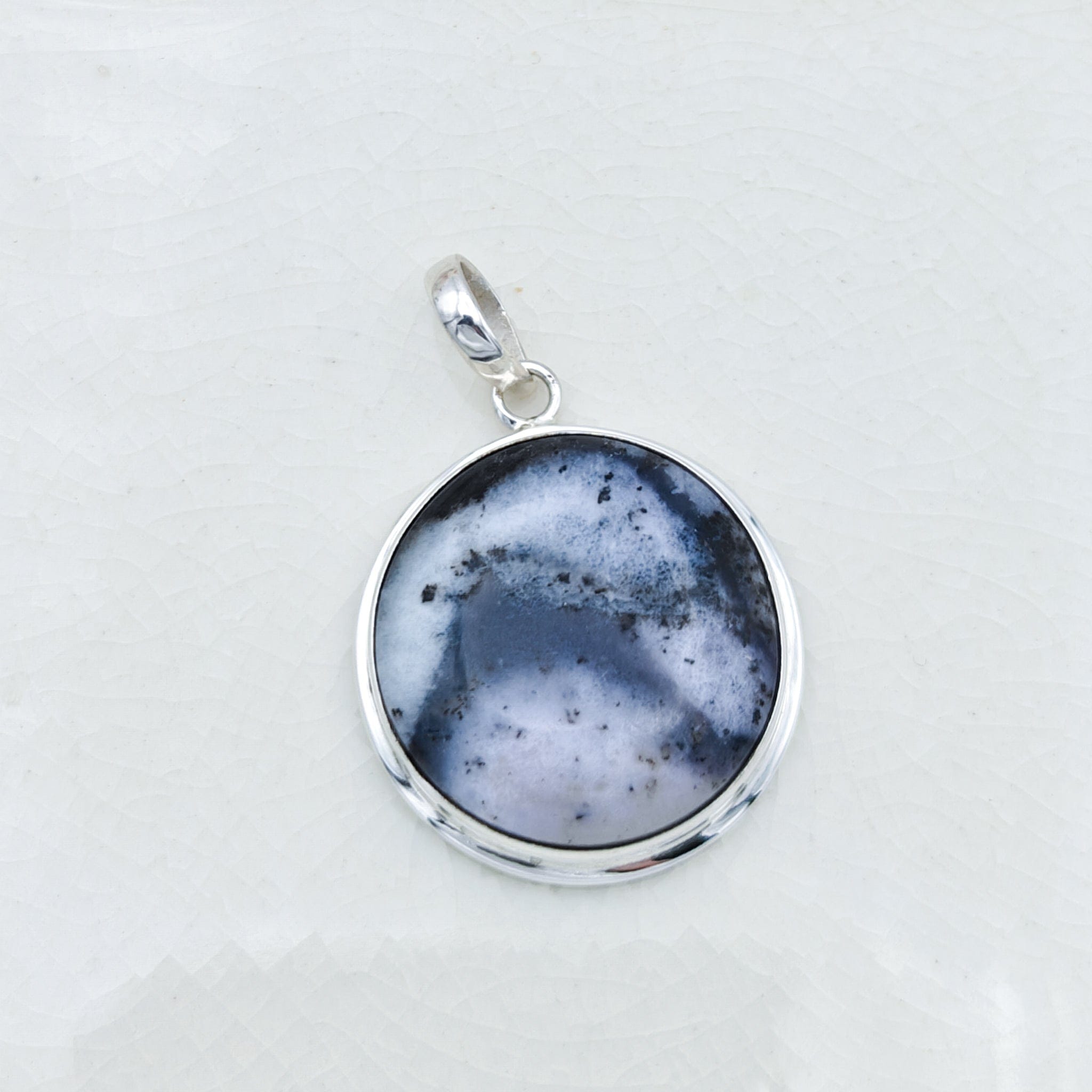Hepburn and Hughes Dendritic Opal Sterling Silver Pendant | Alternative April Birthstone | Gemstone Gift