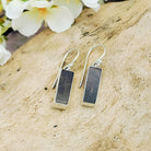 Hepburn and Hughes Dinosaur Bone Earrings | Fossilised Iguanodon | 20mm rectangle | Sterling Silver