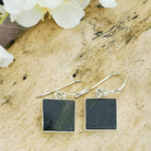 Hepburn and Hughes Dinosaur Bone Earrings | Fossilised Iguanodon Bone | Square | Sterling Silver