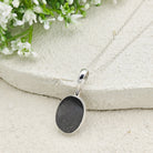 Hepburn and Hughes Dinosaur Bone Pendant | Fossilised Iguanodon | Medium Oval | Sterling Silver