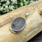 Hepburn and Hughes Dinosaur Bone Pendant | Fossilised Iguanodon | Medium Oval | Sterling Silver