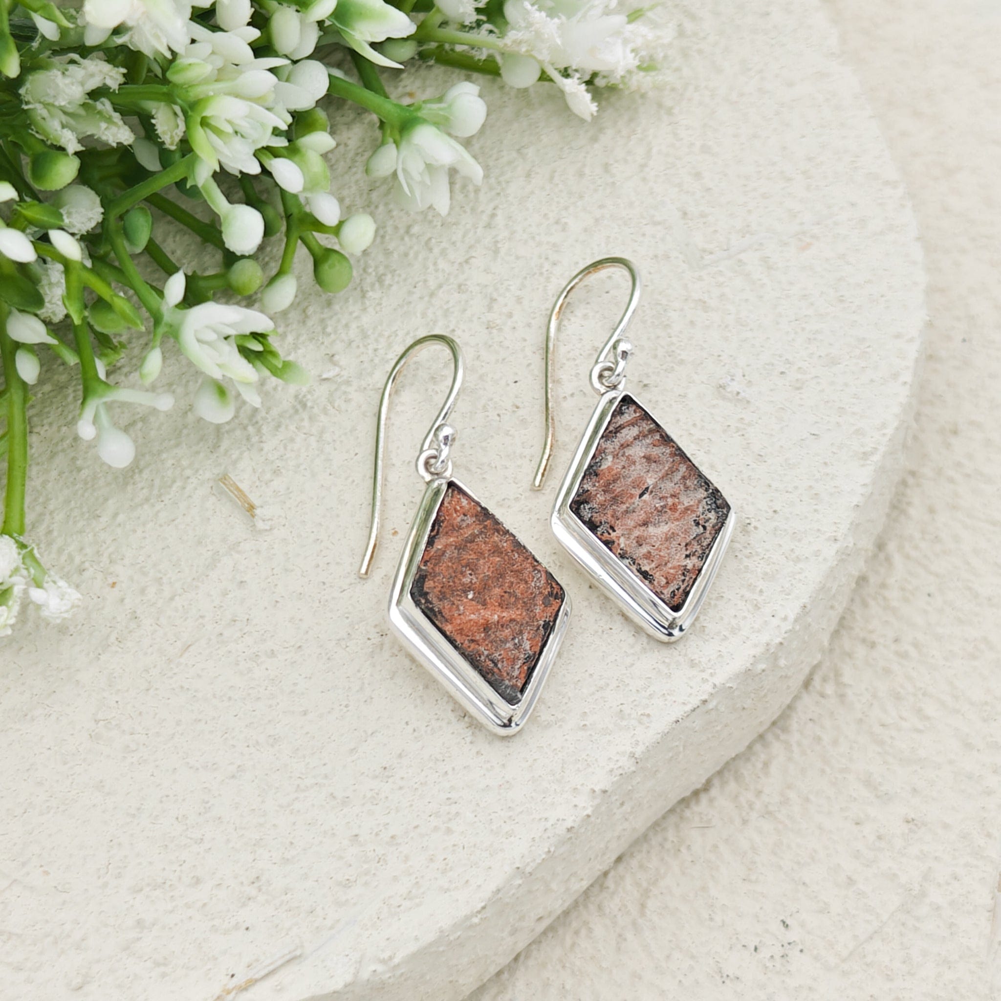 Hepburn and Hughes Dinosaur Egg Shell Fossil Earrings | Jurassic Jewellery | Dinosaur Gift | Sterling Silver