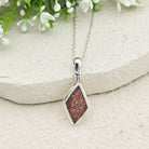 Hepburn and Hughes Dinosaur Egg Shell Pendant | Diamond Shape | Dinosaur Fossil Gift | Sterling Silver