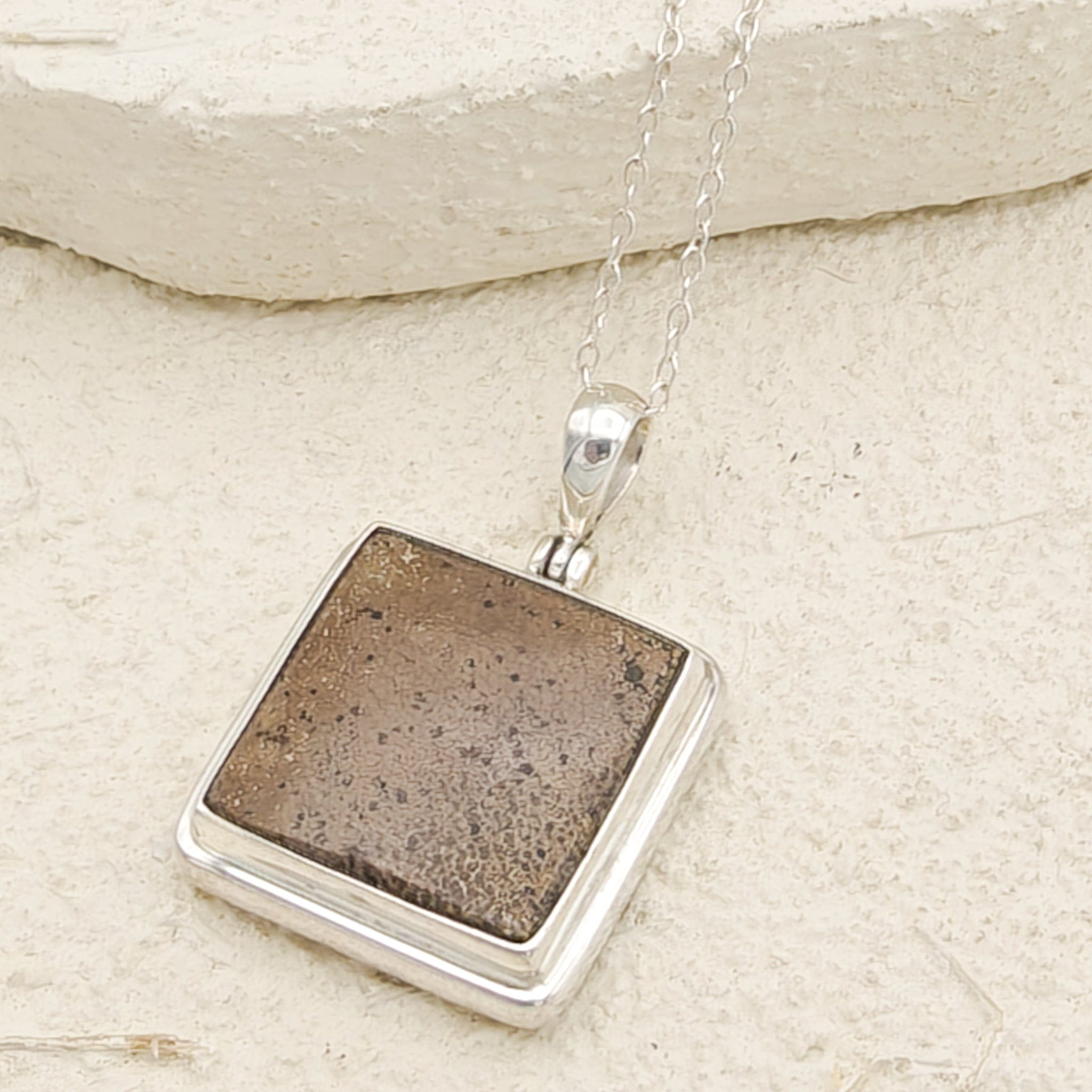 Hepburn and Hughes Dinosaur Egg Shell Pendant | Fossil Necklace | Dinosaur Gift | Sterling Silver