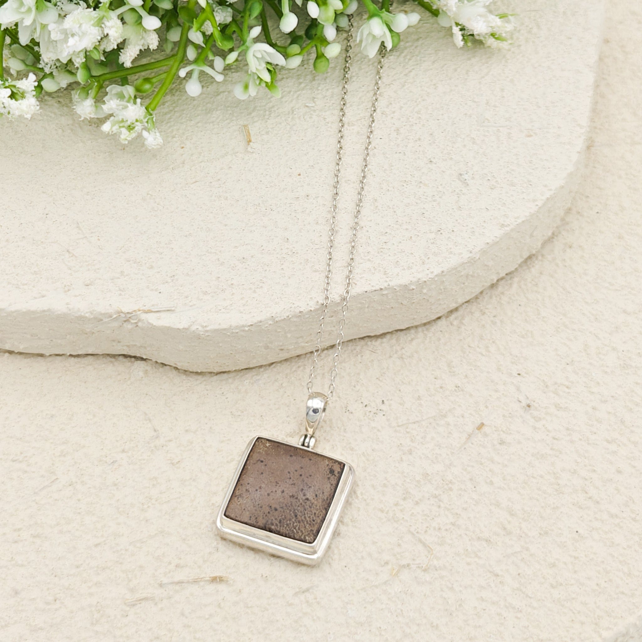 Hepburn and Hughes Dinosaur Egg Shell Pendant | Fossil Necklace | Dinosaur Gift | Sterling Silver