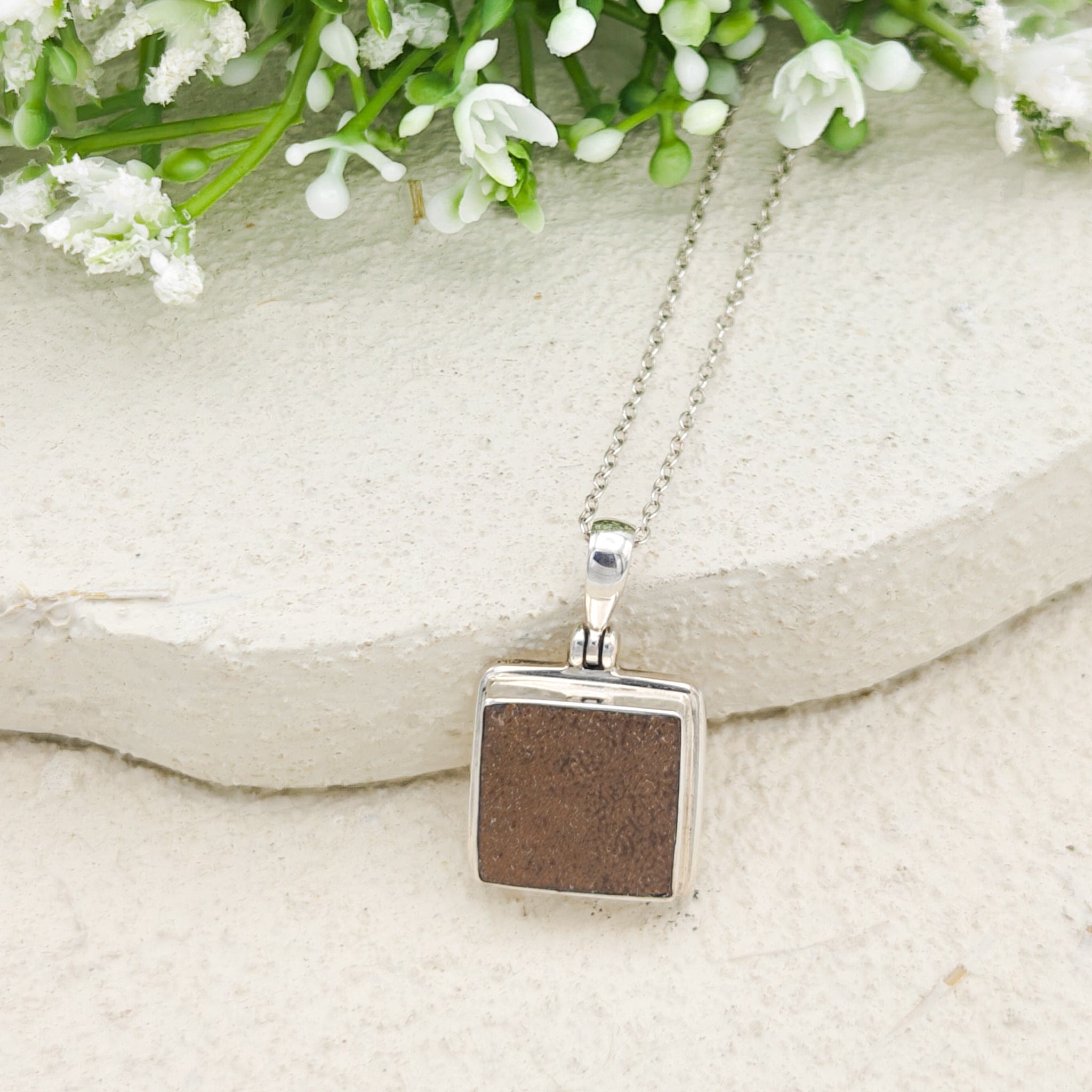 Hepburn and Hughes Dinosaur Egg Shell Pendant | Fossil Necklace | Dinosaur Gift | Sterling Silver