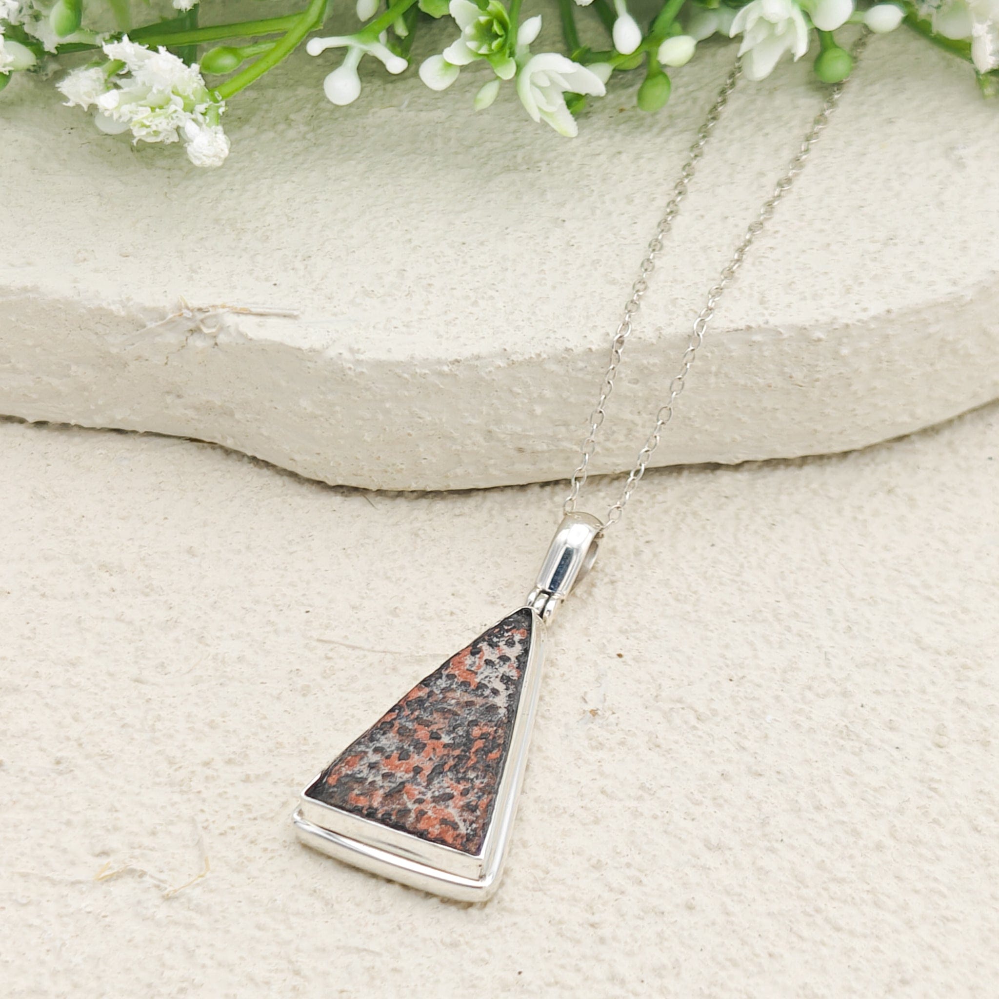 Hepburn and Hughes Dinosaur Egg Shell Pendant | Fossil Necklace | Jurassic Gift | Sterling Silver