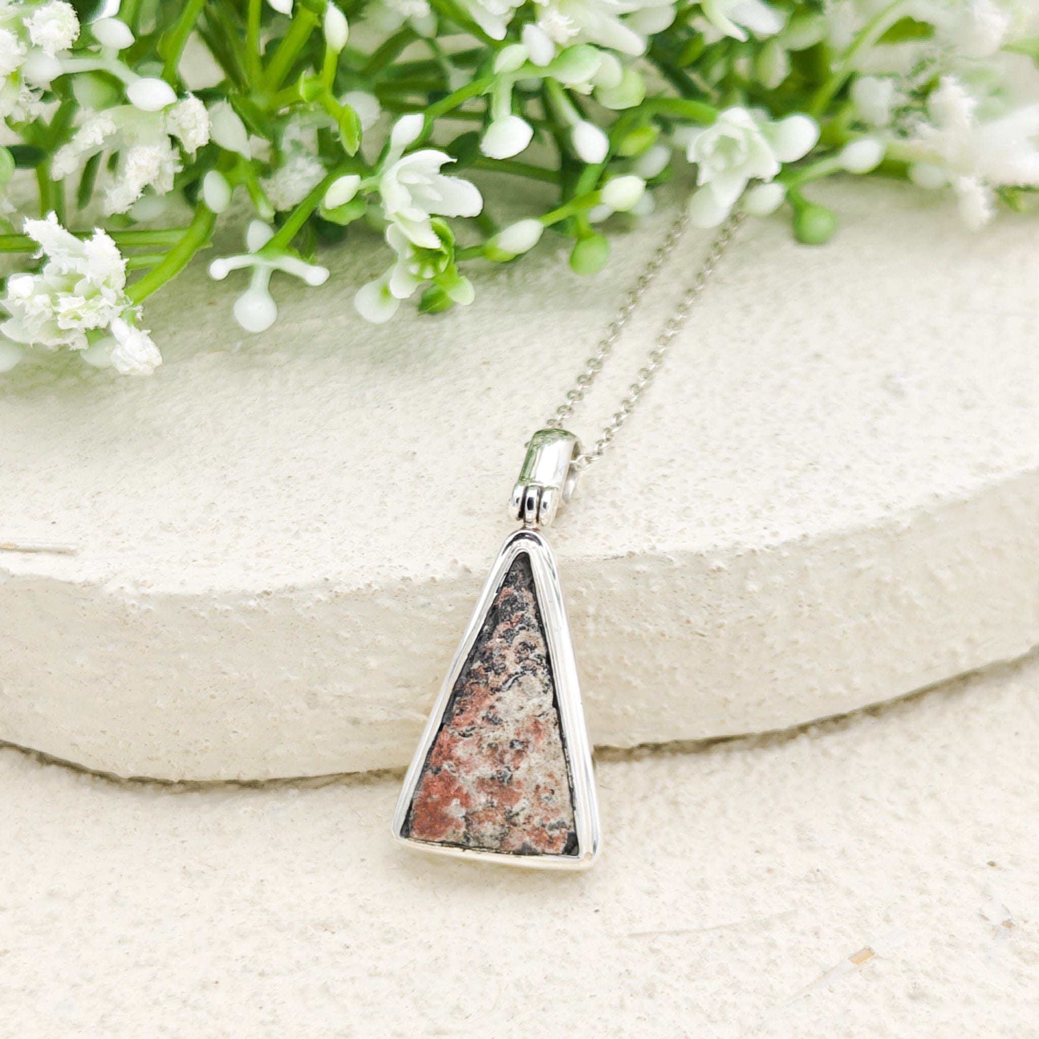 Hepburn and Hughes Dinosaur Egg Shell Pendant | Fossil Necklace | Jurassic Gift | Sterling Silver