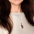 Hepburn and Hughes Dinosaur Egg Shell Pendant | Oval Fossil Necklace |Sterling Silver