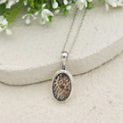 Hepburn and Hughes Dinosaur Egg Shell Pendant | Oval Fossil Necklace |Sterling Silver