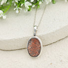 Hepburn and Hughes Dinosaur Egg Shell Pendant | Oval Fossil Necklace |Sterling Silver