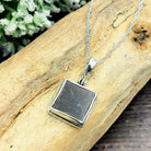 Hepburn and Hughes Dinosaur Fossil Pendant | Fossilised Iguanodon Bone | Square | Sterling Silver