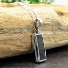 Hepburn and Hughes Dinosaur Fossil Pendant | Fossilised Iguanodon | Rectangular | Sterling Silver