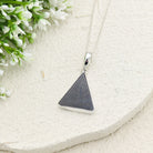 Hepburn and Hughes Dinosaur Fossil Pendant | Fossilised Iguanodon | Triangle | Sterling Silver