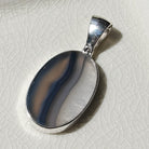 Hepburn and Hughes Earth Tones Agate Pendant in Sterling Silver | May birthstone and Gemini Gift