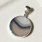 Hepburn and Hughes Earth Tones Agate Pendant in Sterling Silver | May birthstone and Gemini Gift
