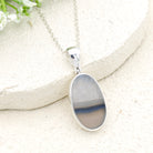 Hepburn and Hughes Earth Tones Agate Pendant in Sterling Silver | May birthstone and Gemini Gift