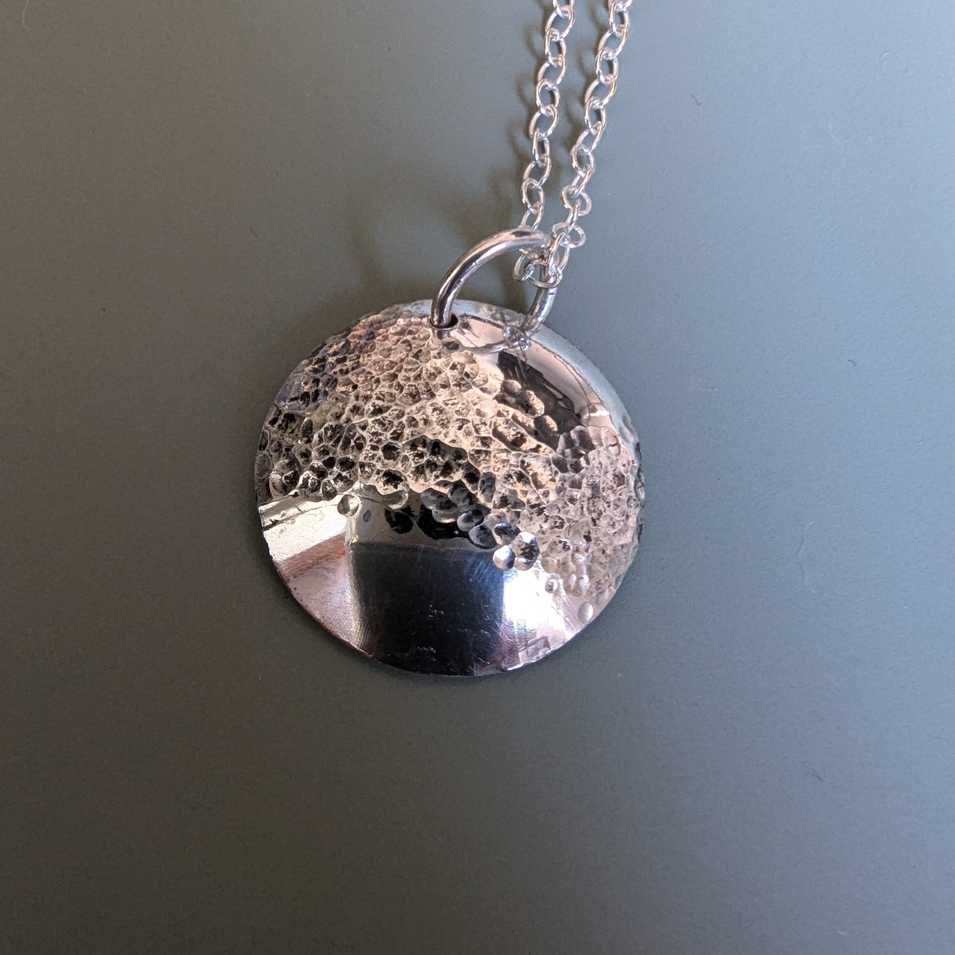 Dezanne Design Eco Silver Dome Textured Pendant