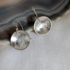 Dezanne Design Eco Silver Hammered Dome Earrings | 18 mm Circle | Dangle and Drop Earrings | Recycled Sterling Silver