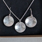 Dezanne Design Eco Silver Hammered Dome Earrings | 18 mm Circle | Dangle and Drop Earrings | Recycled Sterling Silver