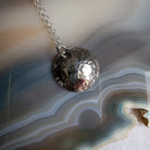 Dezanne Design Eco Silver Hammered Dome  Pendant