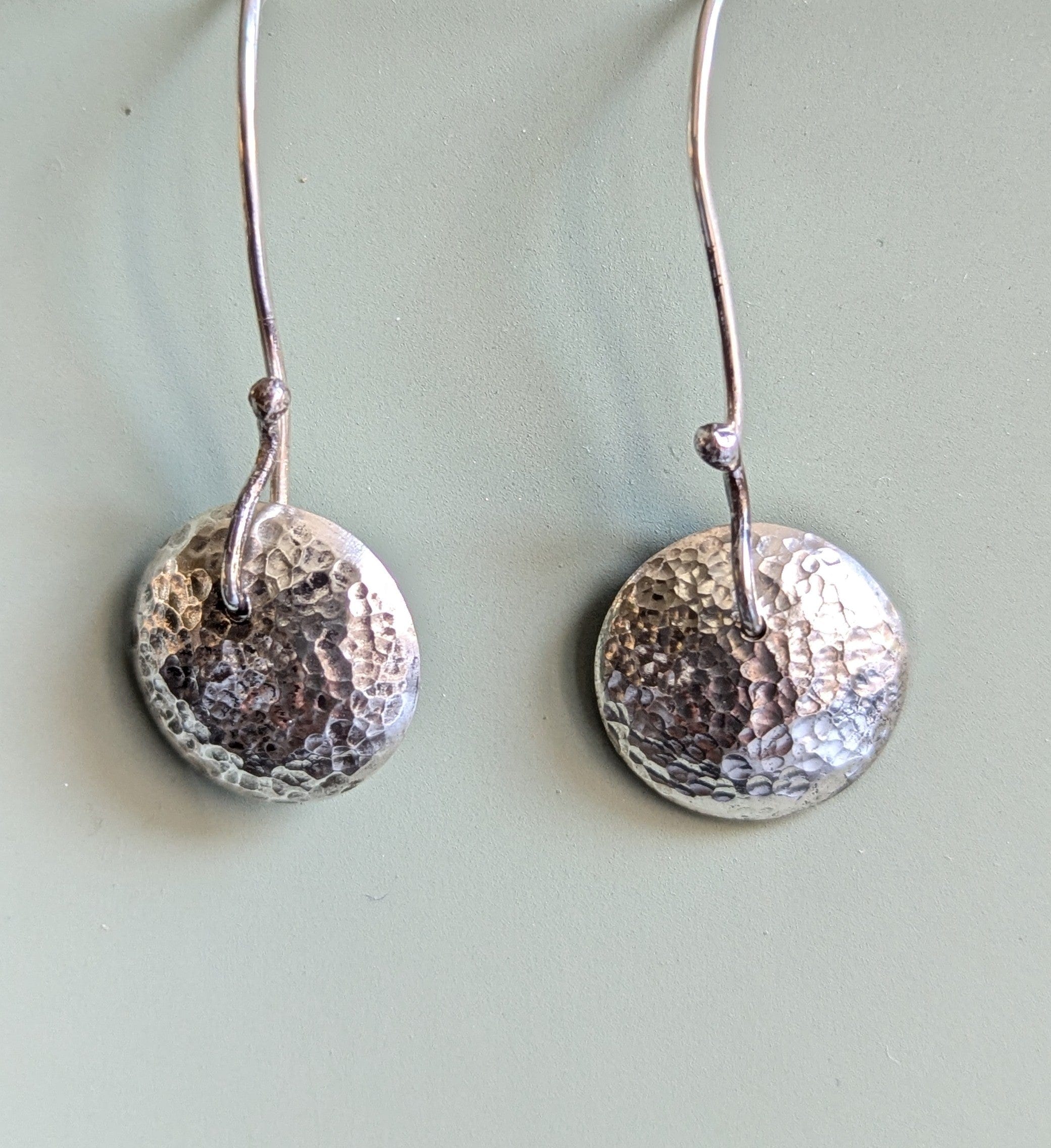 Dezanne Design Eco Silver Textured Dome Earrings