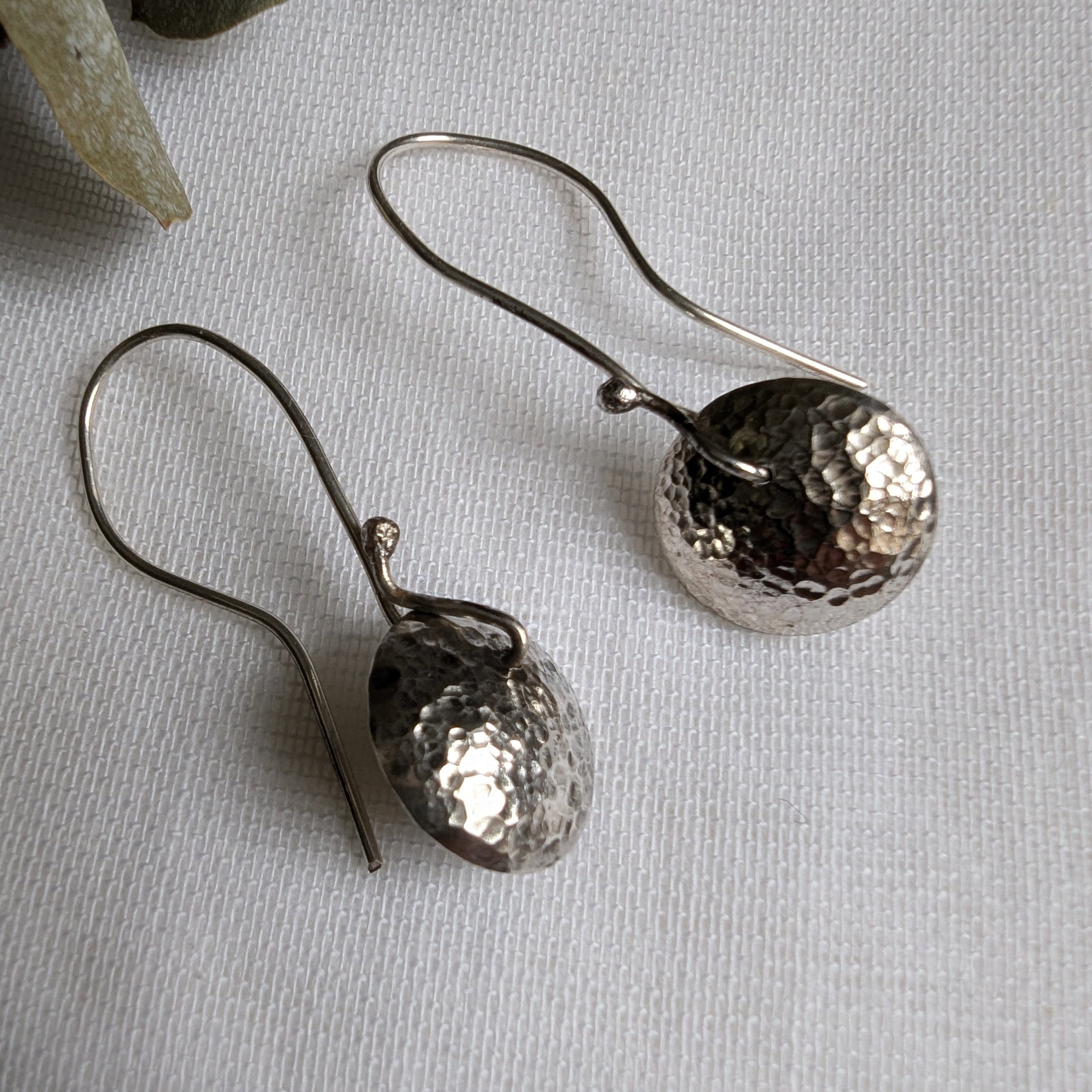 Dezanne Design Eco Silver Textured Dome Earrings