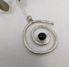 Dezanne Design Ecosilver Black Onyx Hammered Silver Spiral Pendant