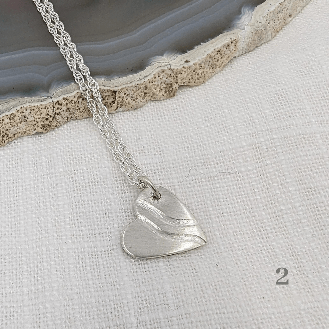 Dezanne Design Ecosilver Heart Pendant with Wave Design