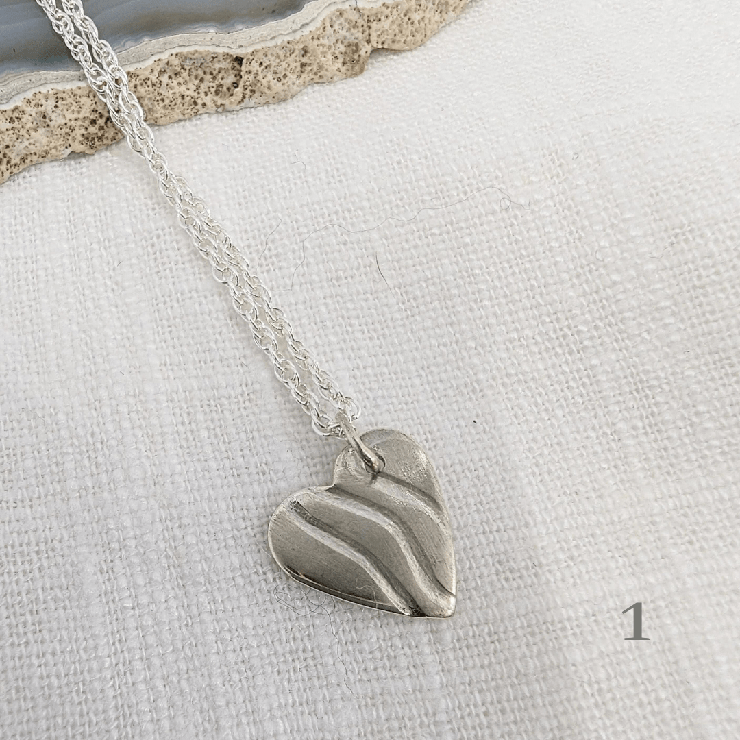 Dezanne Design Ecosilver Heart Pendant with Wave Design