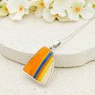 Hepburn and Hughes Fantasque Orange, Yellow and Blue Clarice Cliff Art Deco Necklace | Upcycled Sterling Silver Heritage Jewellery (Copy)