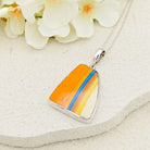 Hepburn and Hughes Fantasque Orange, Yellow and Blue Clarice Cliff Art Deco Necklace | Upcycled Sterling Silver Heritage Jewellery (Copy)