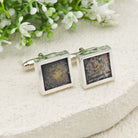 Hepburn and Hughes Fossilised Dinosaur Egg Cufflinks | Jurassic Gift | Sterling Silver