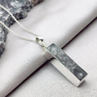 Hepburn and Hughes Fossilised Sea Creatures Pendant | 35mm Rectangle | Sterling Silver