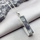 Hepburn and Hughes Fossilised Sea Creatures Pendant | 35mm Rectangle | Sterling Silver