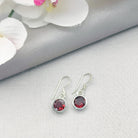 Hepburn and Hughes Garnet Gemstone Earrings | Circular | Aquarius Gift | Sterling Silver