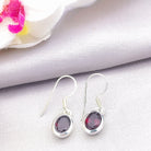 Hepburn and Hughes Garnet Gemstone Earrings | Oval | Capricorn Gift | Sterling Silver