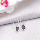 Hepburn and Hughes Garnet Gemstone Earrings | Oval | Capricorn Gift | Sterling Silver