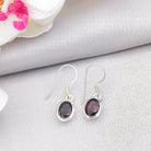 Hepburn and Hughes Garnet Gemstone Earrings | Oval | Capricorn Gift | Sterling Silver