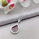 Hepburn and Hughes Garnet Gemstone Pendant | Teardrop | January Birthstone | Sterling Silver