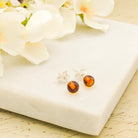 Hepburn and Hughes Genuine Baltic Amber Earrings | November Gift | Studs | Sterling Silver