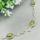 Hepburn and Hughes Green Amber Bracelet | 5 Ovals | Sterling Silver